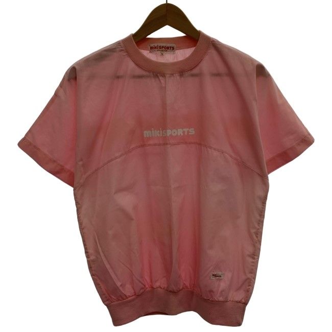 【中古】　MIKI SPORTS　Tシャツ　半袖　カットソー　トップス　クルーネック　スモック　ロゴT　ブランドロゴ　両面プリント　日本製　古着　/1953
