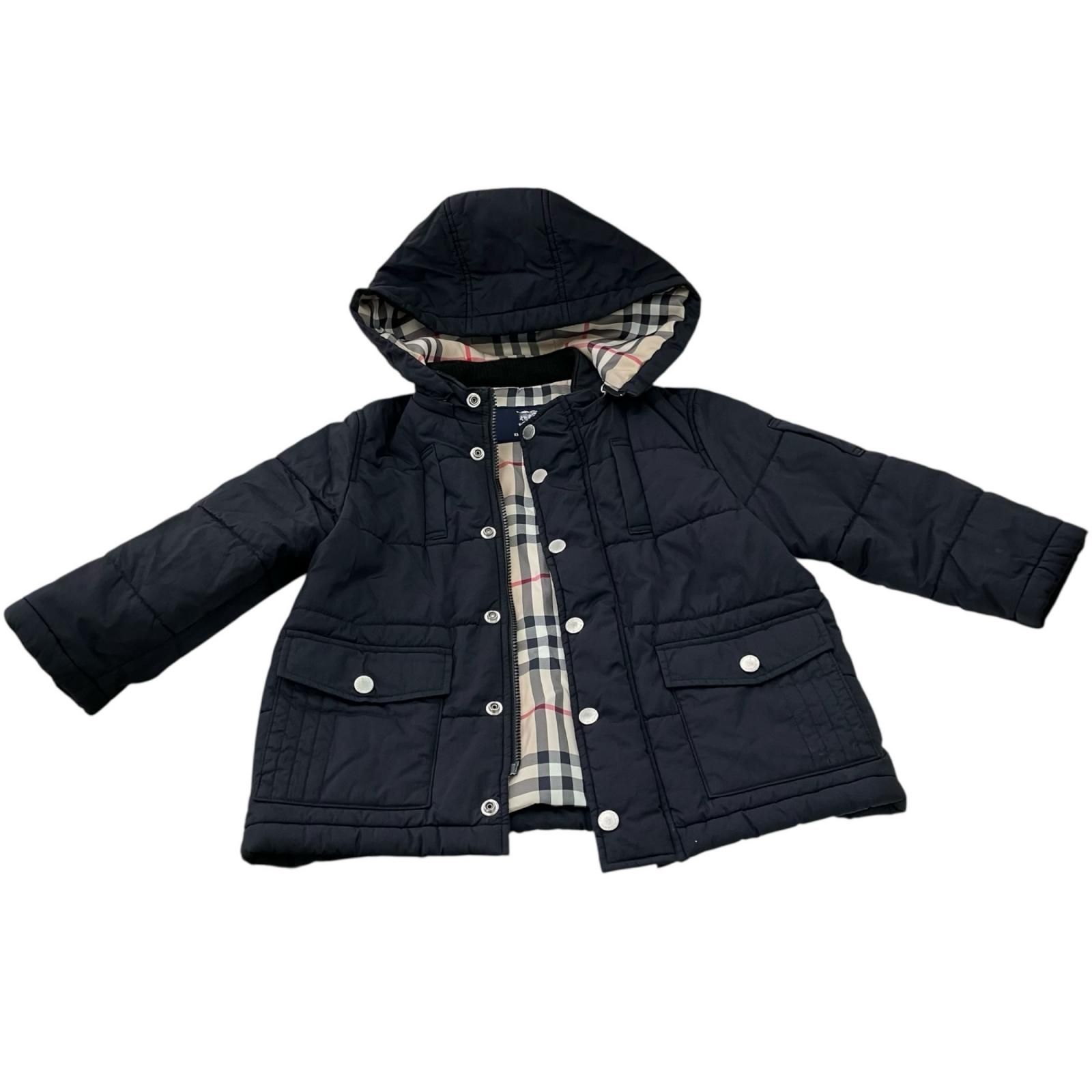 186005 BURBERRY バーバリー ダウンジャケット ブラック キッズ 約90cm