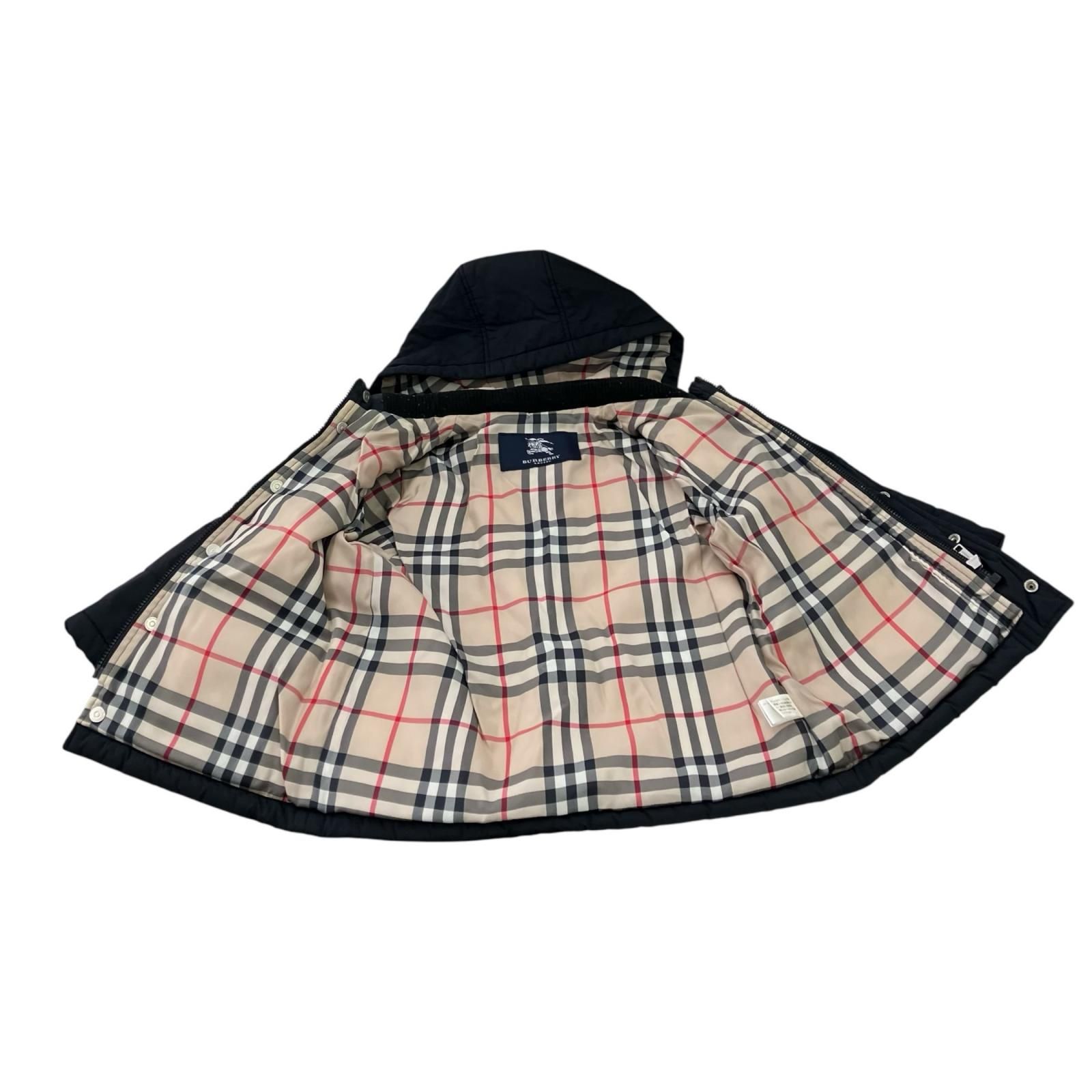 186005 BURBERRY バーバリー ダウンジャケット ブラック キッズ 約90cm