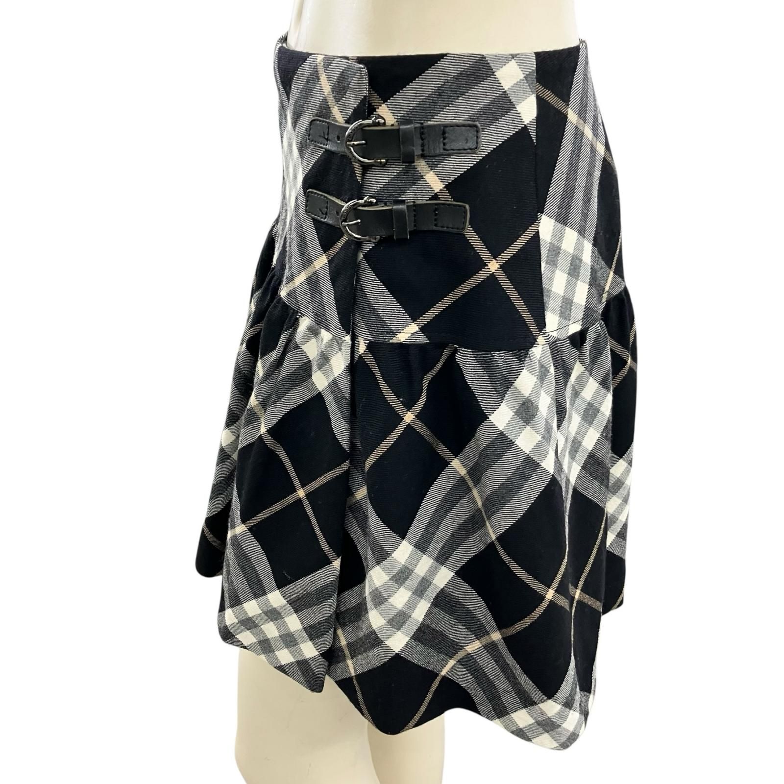 BURBERRY BLUE LABEL ノバチェック ラップスカート 38 ☆BURBERRY BLUE