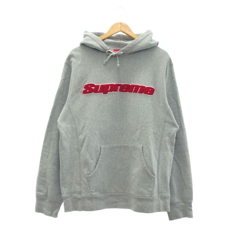 【中古】Supreme Chenille Hooded Sweatshirt L グレー シュプリーム[10]