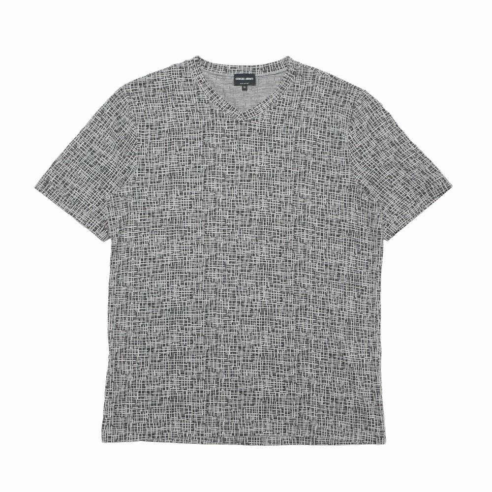 GIORGIO ARMANI ジョルジオアルマーニ 半袖Ｔシャツ サイズ58 Vネック 総柄 イタリア製 ブランド古着【中古】20260519/RA9441