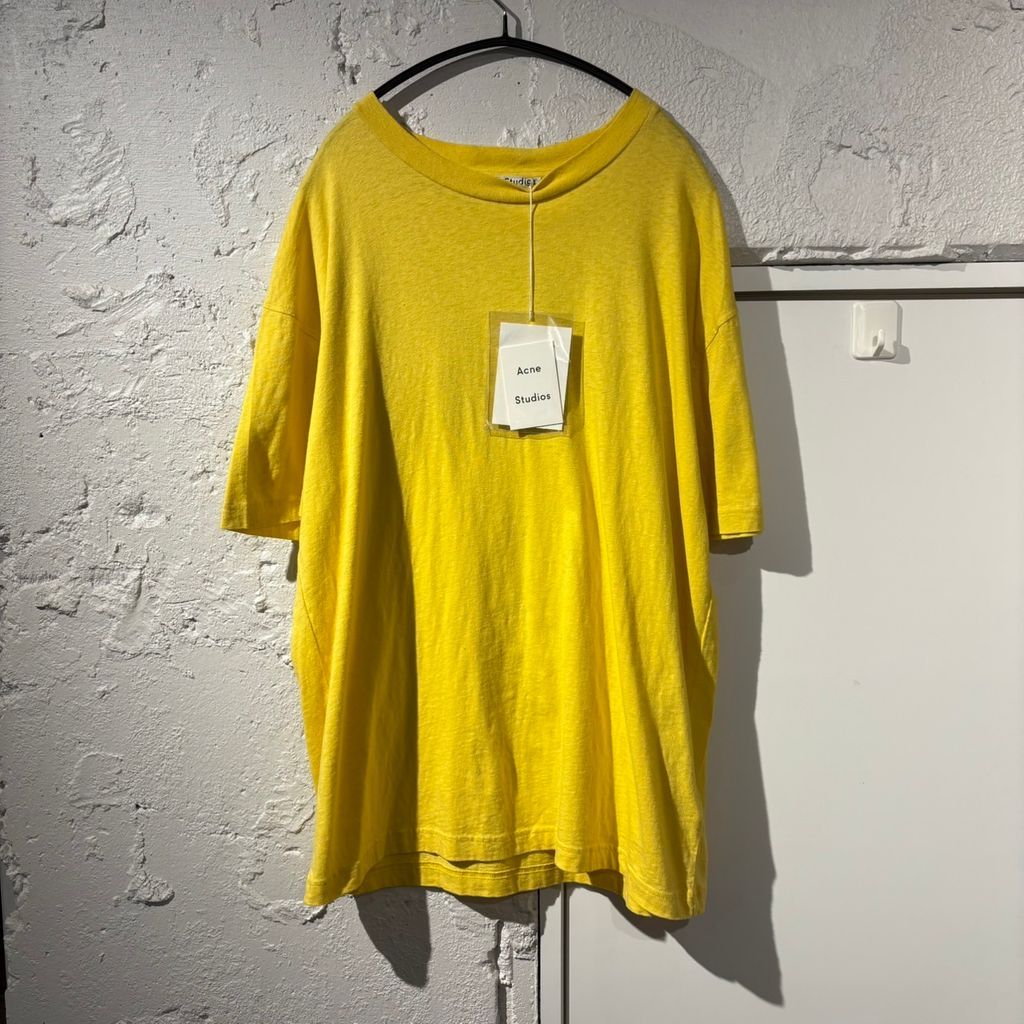 ACNESTUDIOS アクネストゥディオス ELICE LABEL Tシャツ イエロー Size:M【表参道B05】