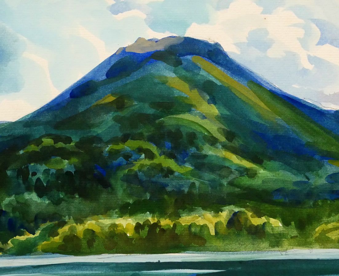 繁野 三郎「雄阿寒」水彩画・6号小 道展名誉会員 北海道水彩画界の第一