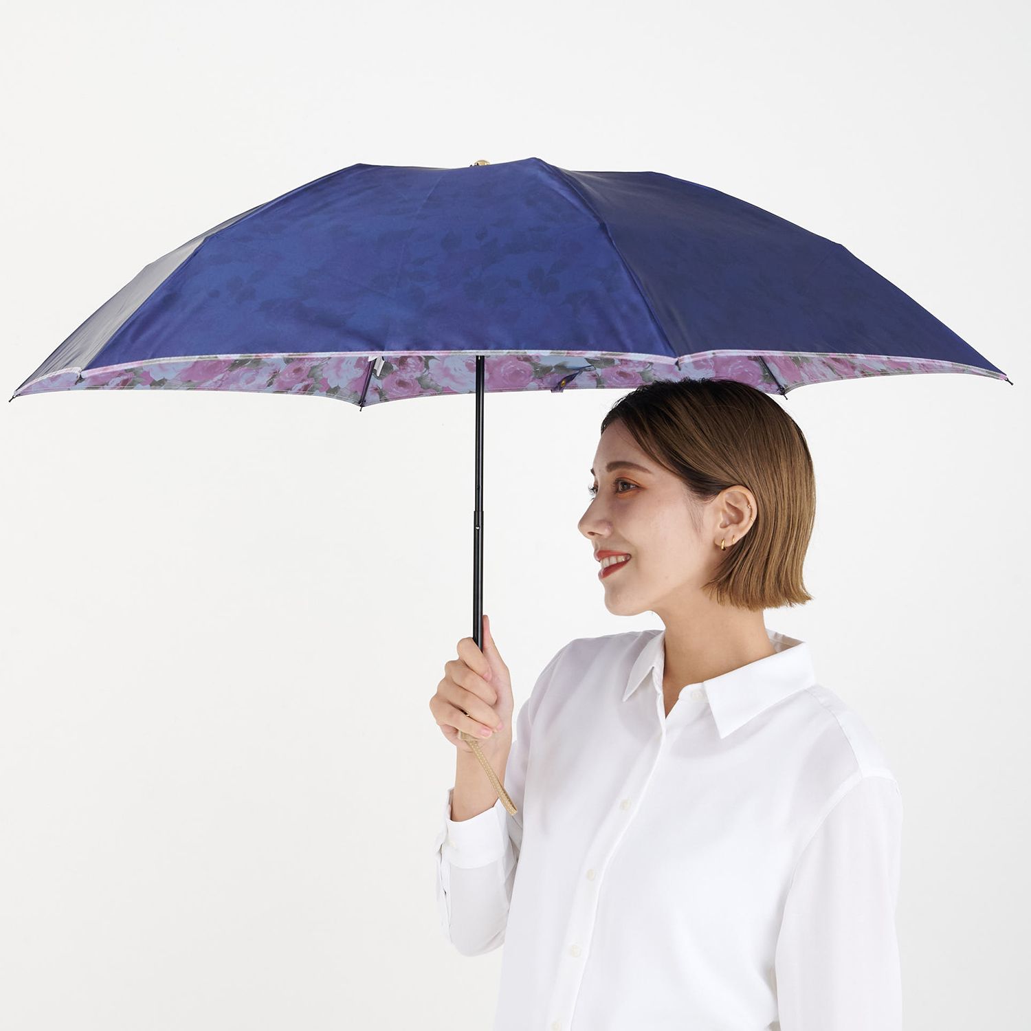ミラショーン mila schon 傘 折り畳み 雨傘 レディース 55cm 軽量 花柄 プリント 0037-02
