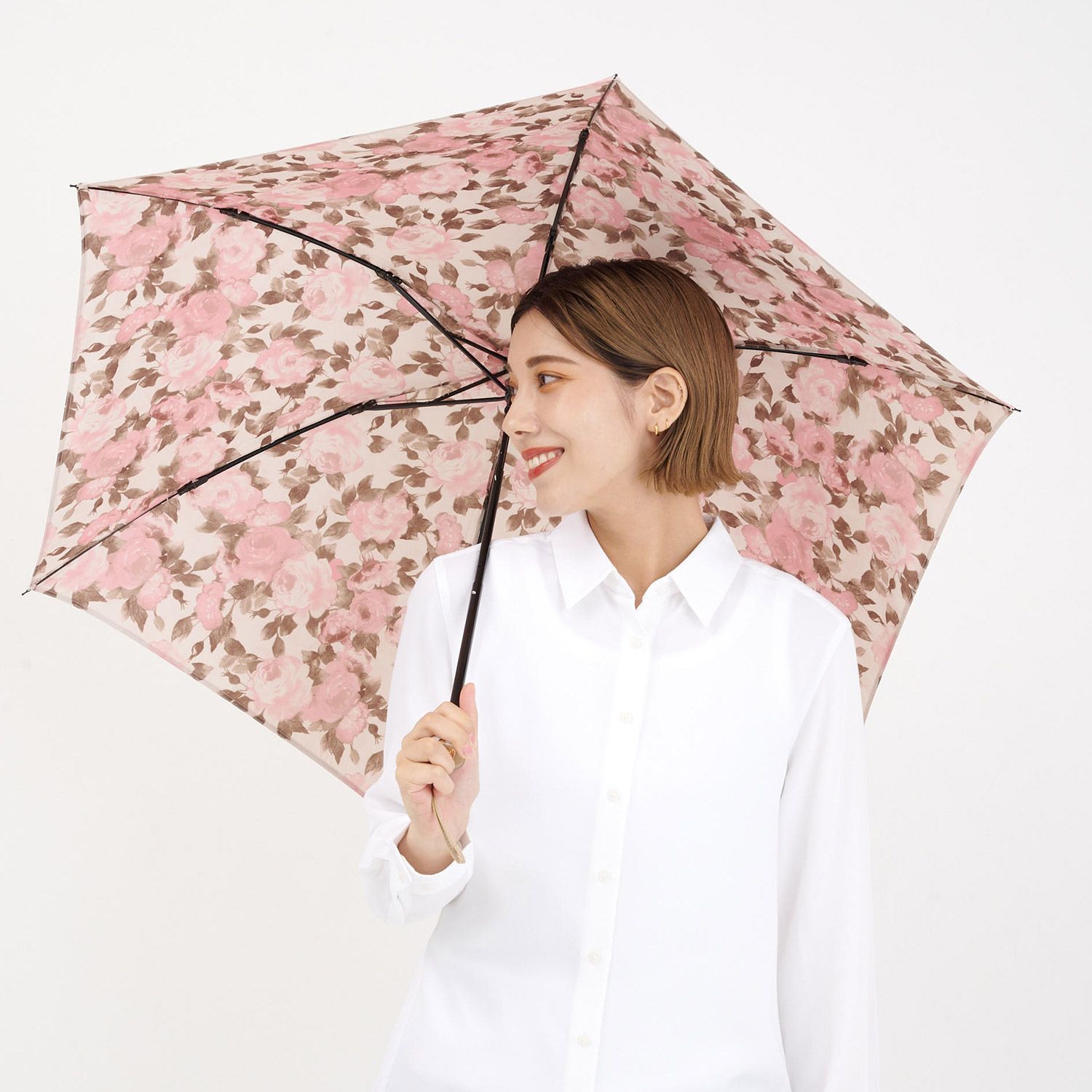 ミラショーン mila schon 傘 折り畳み 雨傘 レディース 55cm 軽量 花柄 プリント 0037-02