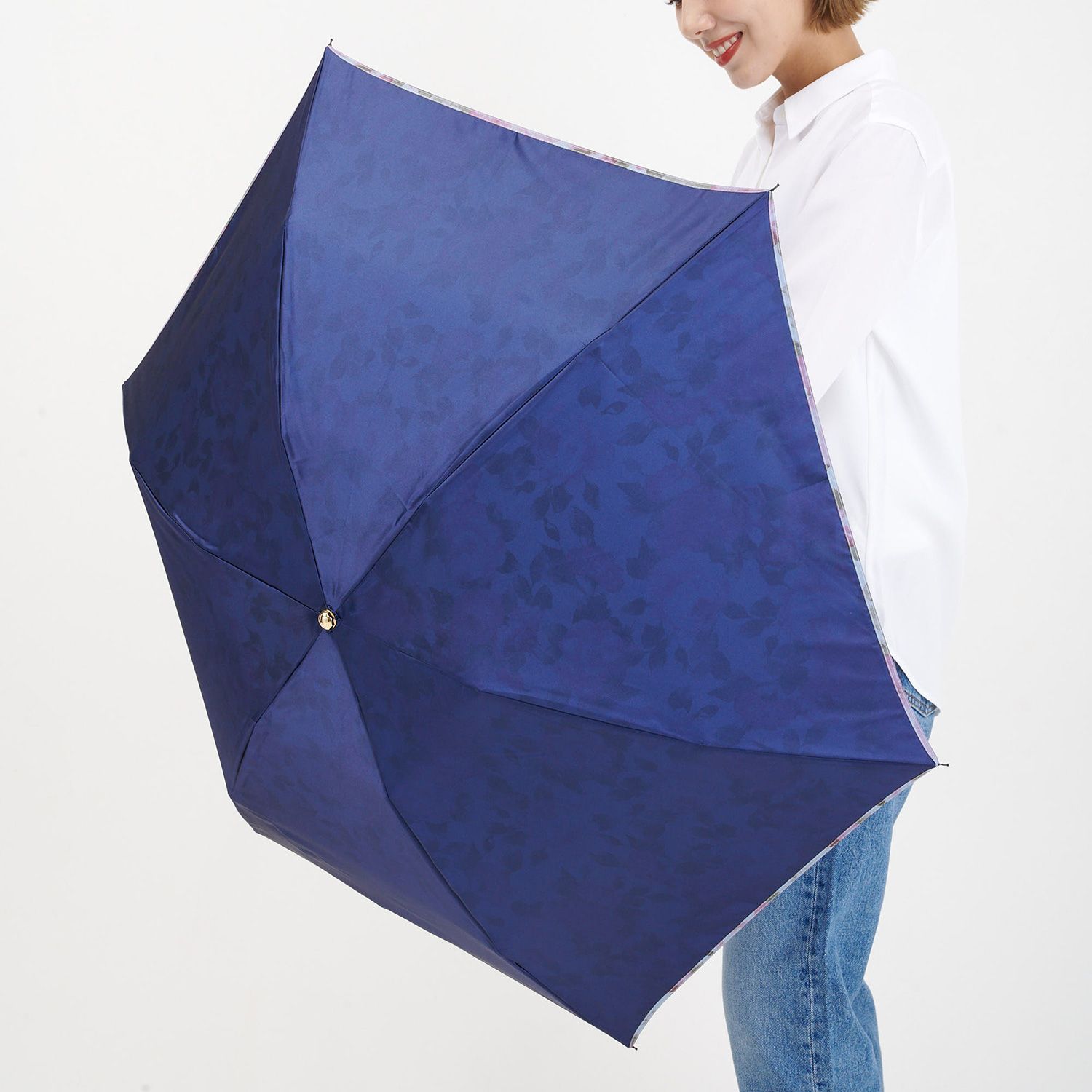 ミラショーン mila schon 傘 折り畳み 雨傘 レディース 55cm 軽量 花柄 プリント 0037-02