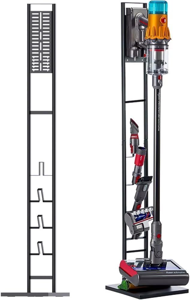 【2026新改良モデル】Emdou多機能掃除機壁掛け収納スタンドV6 V7 V8 V10 V11 V12 V15 Digital SLIMなどのシリーズ対応壁掛け立て式ワイヤレス掃除機収納機能付き(ブラック)ma 7ae87cbe