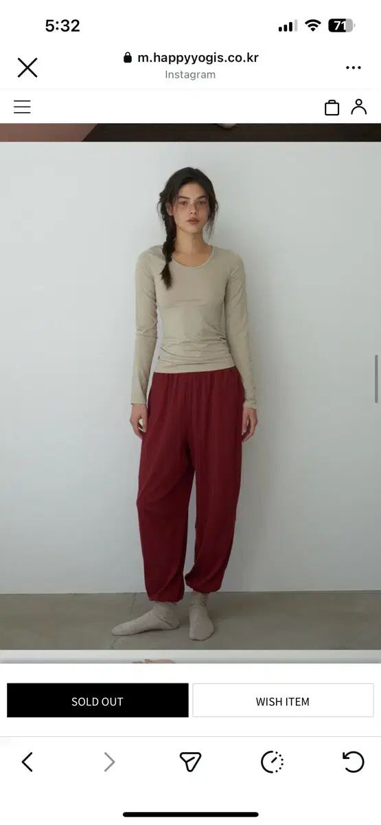 ハッピーヨギーズ Relaxed Rib Jogger Pants s