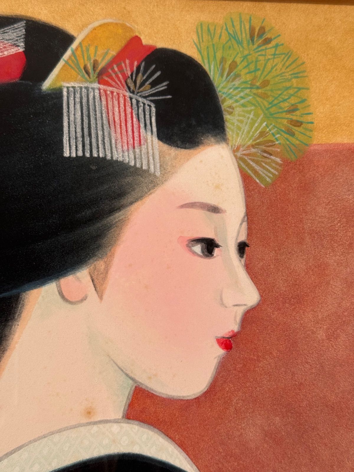 倉田冨美「舞妓」日本画 人物画 10号 共シール 日輝展会員 師 石山丸根