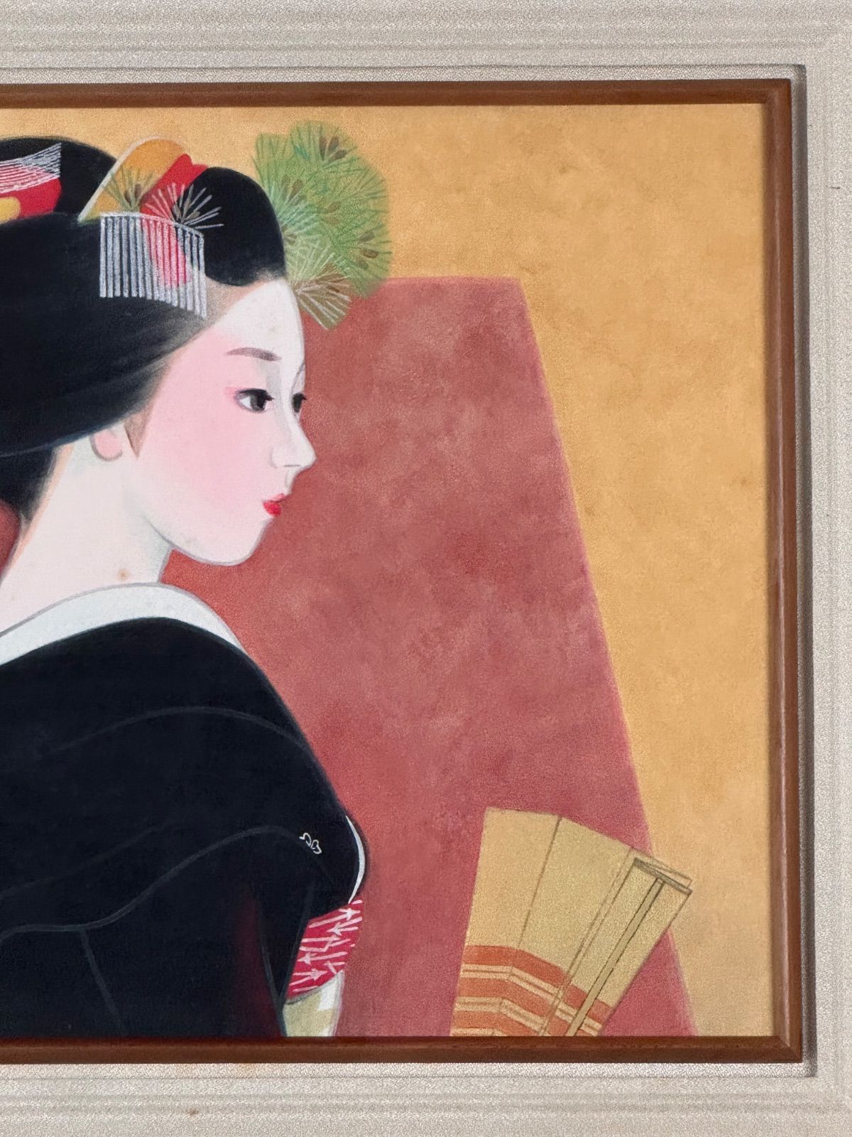倉田冨美「舞妓」日本画 人物画 10号 共シール 日輝展会員 師 石山丸根