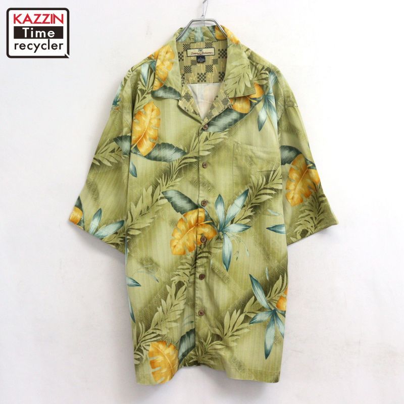 00s Tommy Bahama オープンカラー シルク アロハシャツ メンズ 表記XLサイズ