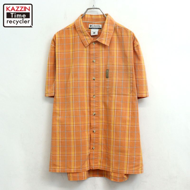 00s Columbia チェック柄 半袖シャツ メンズ 表記Mサイズ
