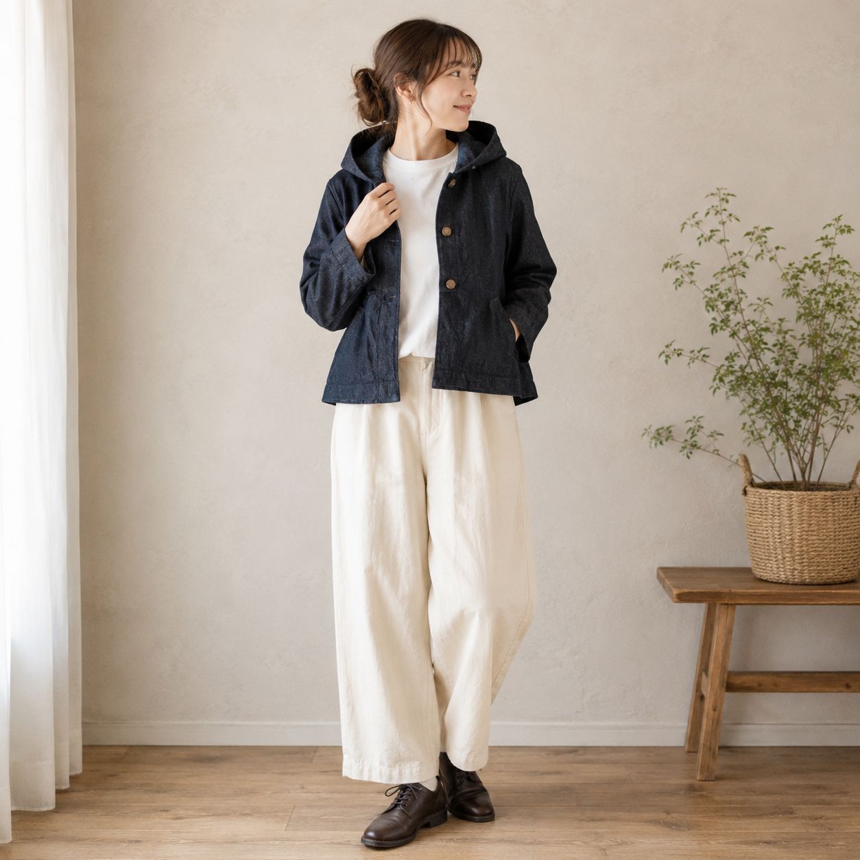 美品】vm ヴーム デニムフードジャケット インディゴ パラスパレス 