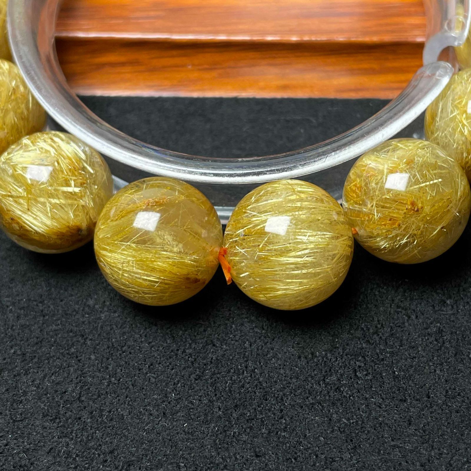 極！満針ルチルクォーツブレスレット 超大！天然石☆【90A極!極満針ルチルクォーツ】☆ブレスレット 天然石