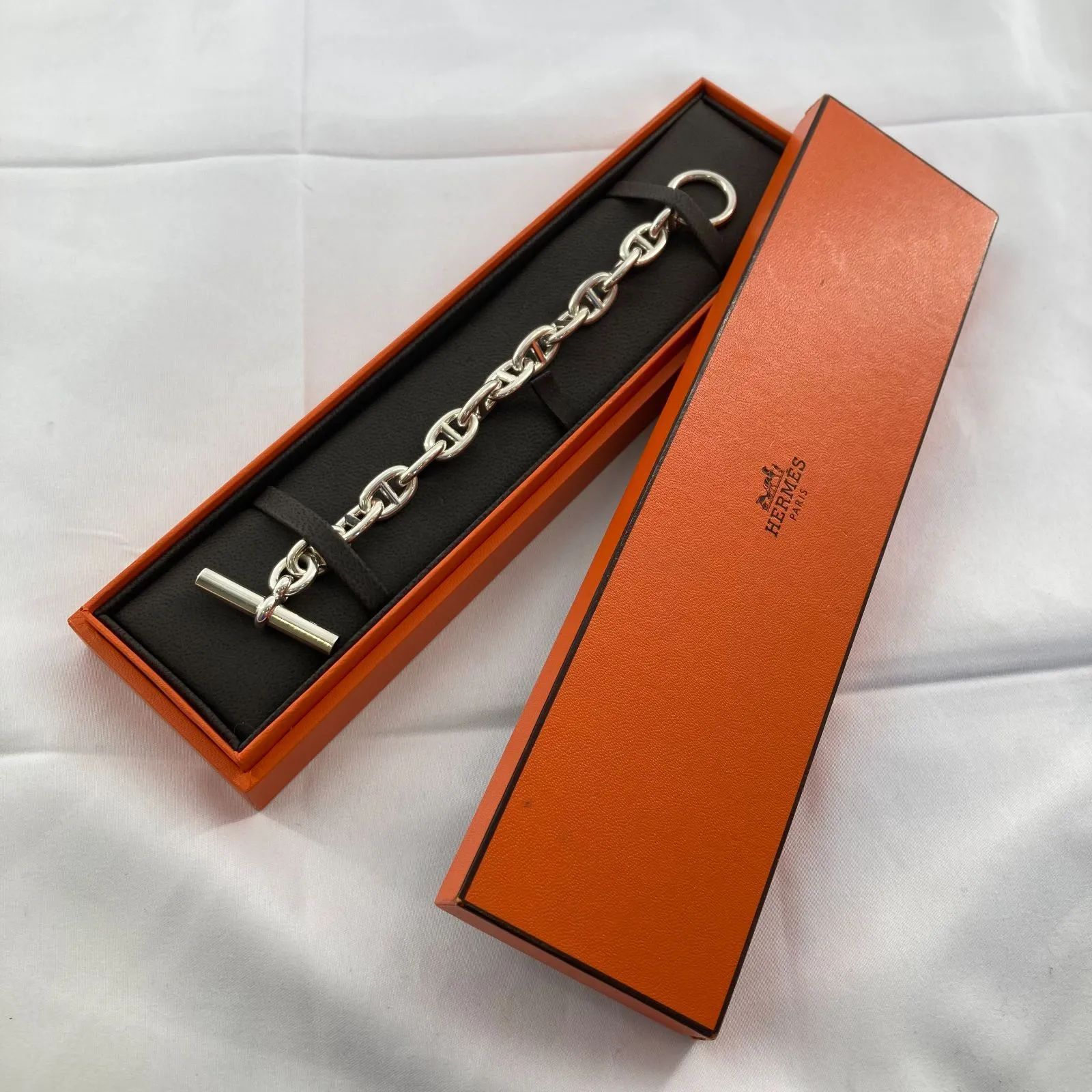 HERMES(エルメス) シェーヌダンクル MM 13コマ ブレスレット Ag925 48.2g シルバー