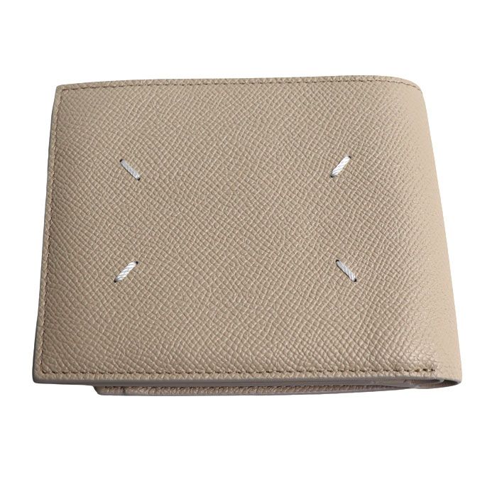 Maison Margiela 4ステッチ フリップフラップウォレット 二つ折り財布 ベージュ SA1UI0019 P4745 T2086 ユニセックス 中古 美品