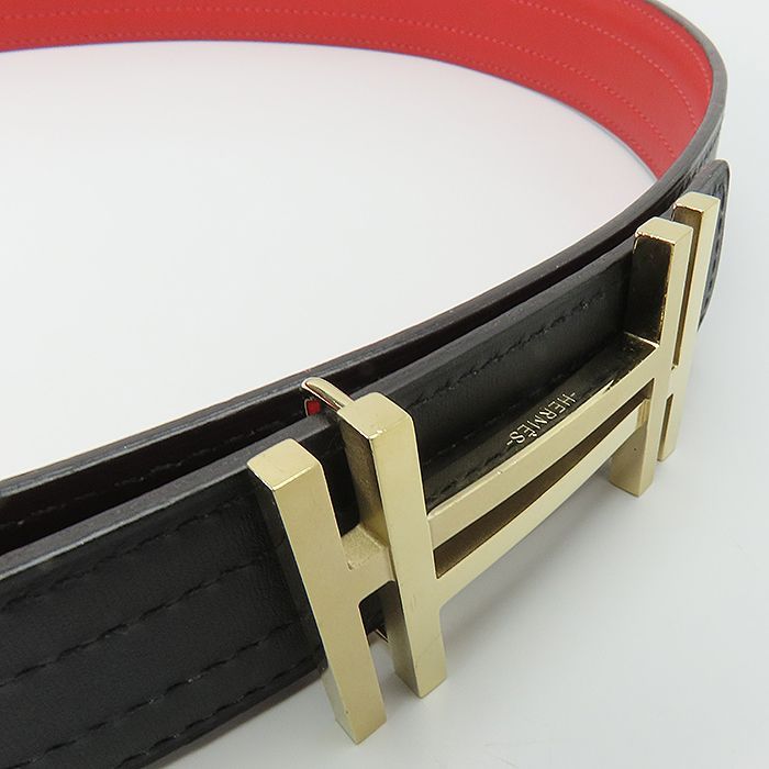 エルメス HERMES 】 アッシュ オ カレ ベルト Hベルト T刻印 ブラック エルメス HERMES 】 アッシュ オ カレ ベルト Hベルト T刻印 ブラック