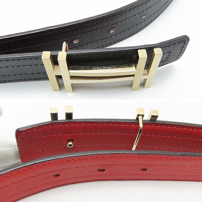 エルメス HERMES 】 アッシュ オ カレ ベルト Hベルト T刻印 ブラック