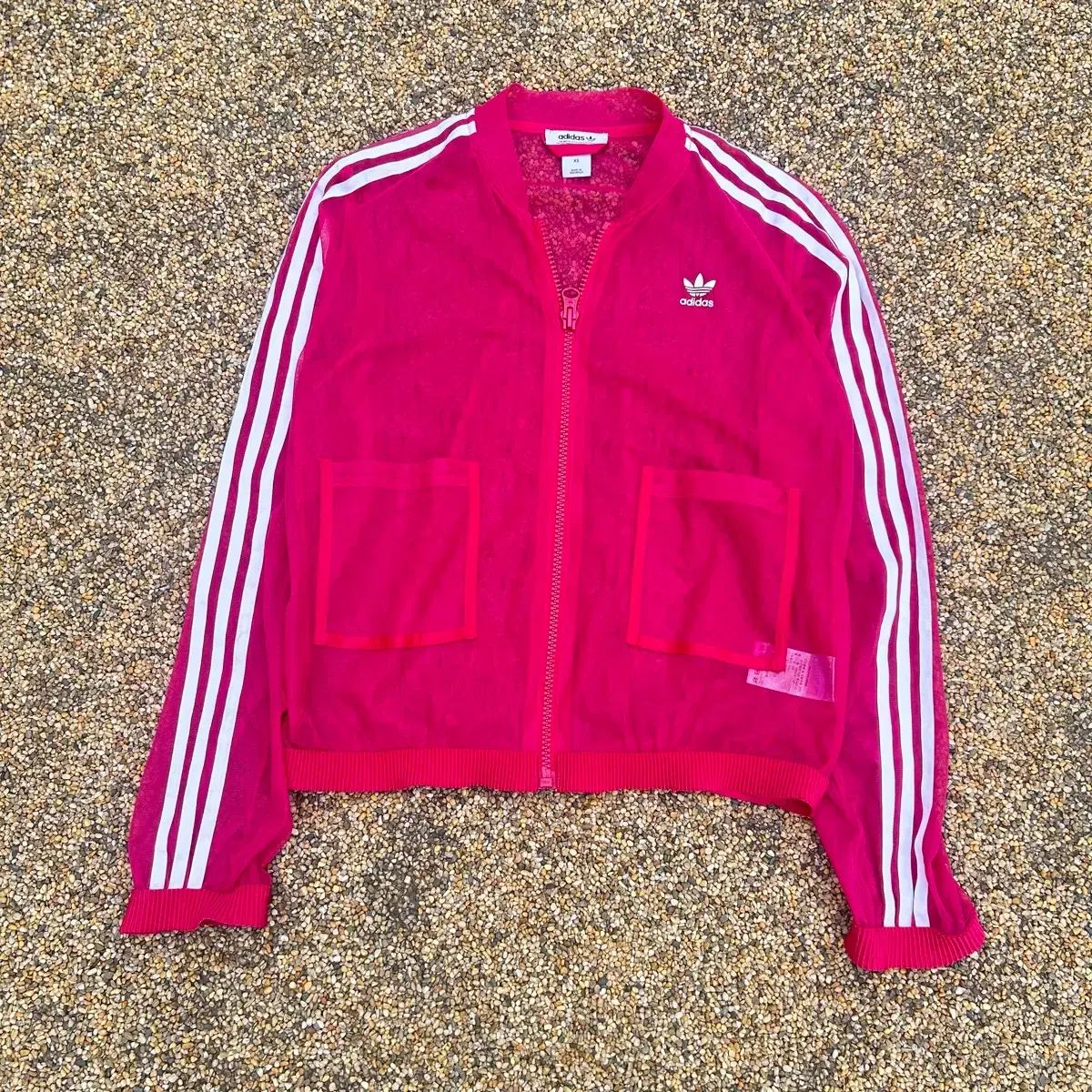 アディダス(ADIDAS) ピンク メッシュ トラックジャージ ジャケット