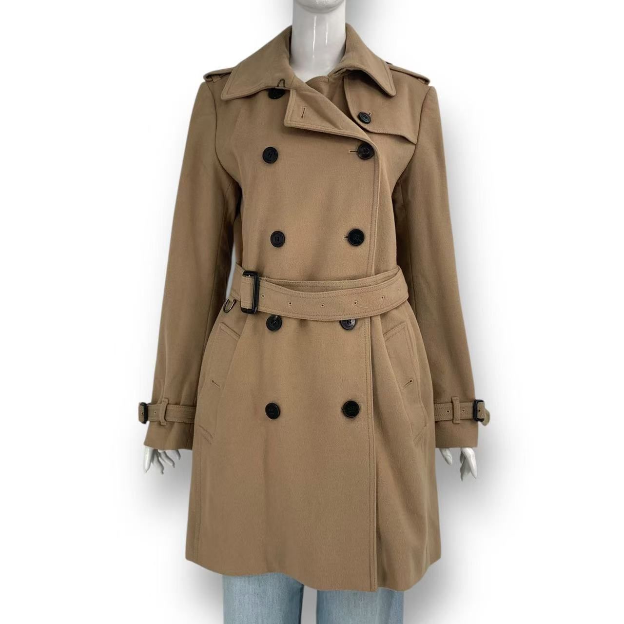 極美品 BURBERRY LONDON バーバリーロンドン カシミヤ混 トレンチコート ベージュ サイズ42