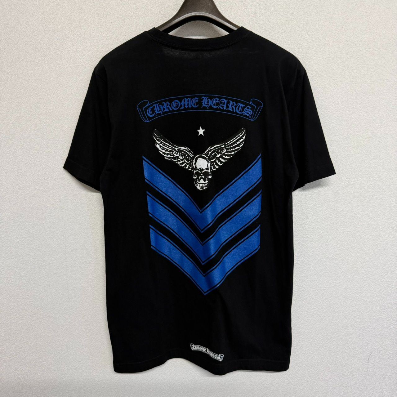 CHROME HEARTS FOTI Scroll Label クロムハーツ フォッティ コラボ スクロールラベル 黒 ブラック 青 ブルー 半袖 Tシャツ トップス メンズ レディース Mサイズ 極美品 2498