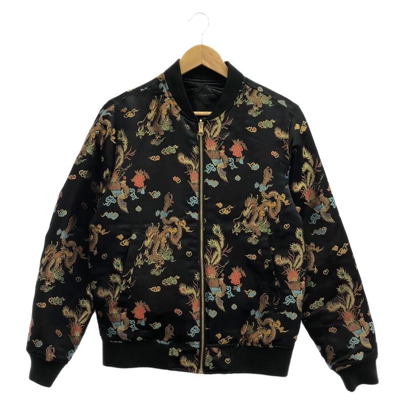 【中古】Supreme 15SS Emperor Reversible Bomber サイズS ブラック×ゴールド ▲タバコ臭 シュプリーム[17]