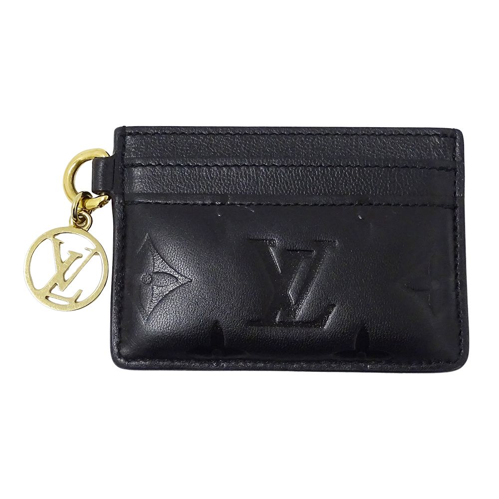 ルイ・ヴィトン LOUIS VUITTON カードケース モノグラム レディース ブランド ポルトカルト クッサン ラムレザー ノワール M82748 ブラック 黒 おしゃれ 【中古】