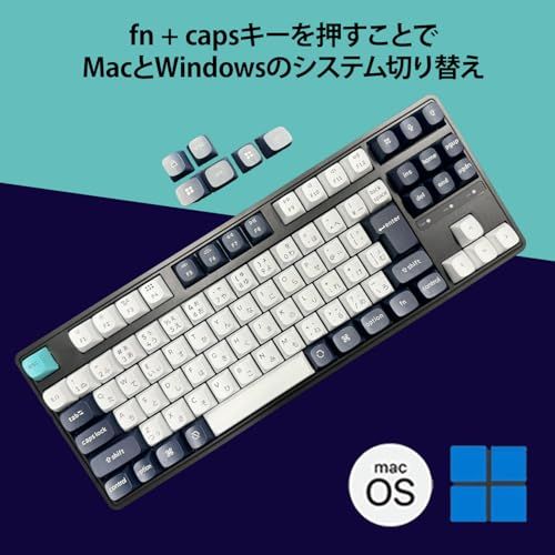 【国内正規品】Keychron C3 Pro カスタムゲーミングキーボード、コンパクトテンキーレスレイアウト/JISレイアウト/赤色LEDバックライト/有線接続メカニカルキーボード/ガスケットマウント/ダブルショットPBTキーキャップ/Mac d29cb5cc