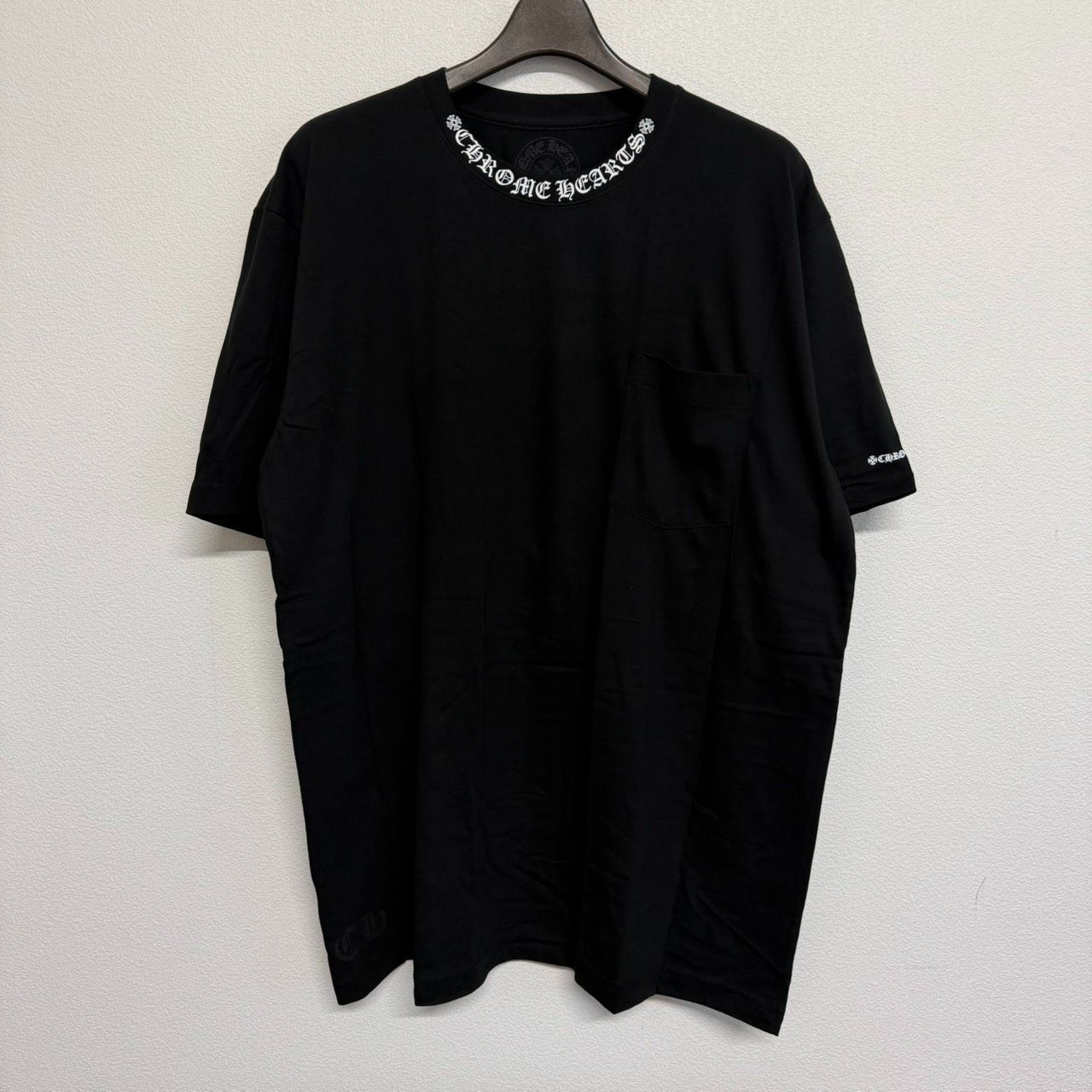 CHROME HEARTS Neck Logo クロムハーツ ネックロゴ 黒 ブラック 半袖 Tシャツ トップス メンズ レディース XLサイズ 新品未使用 2490