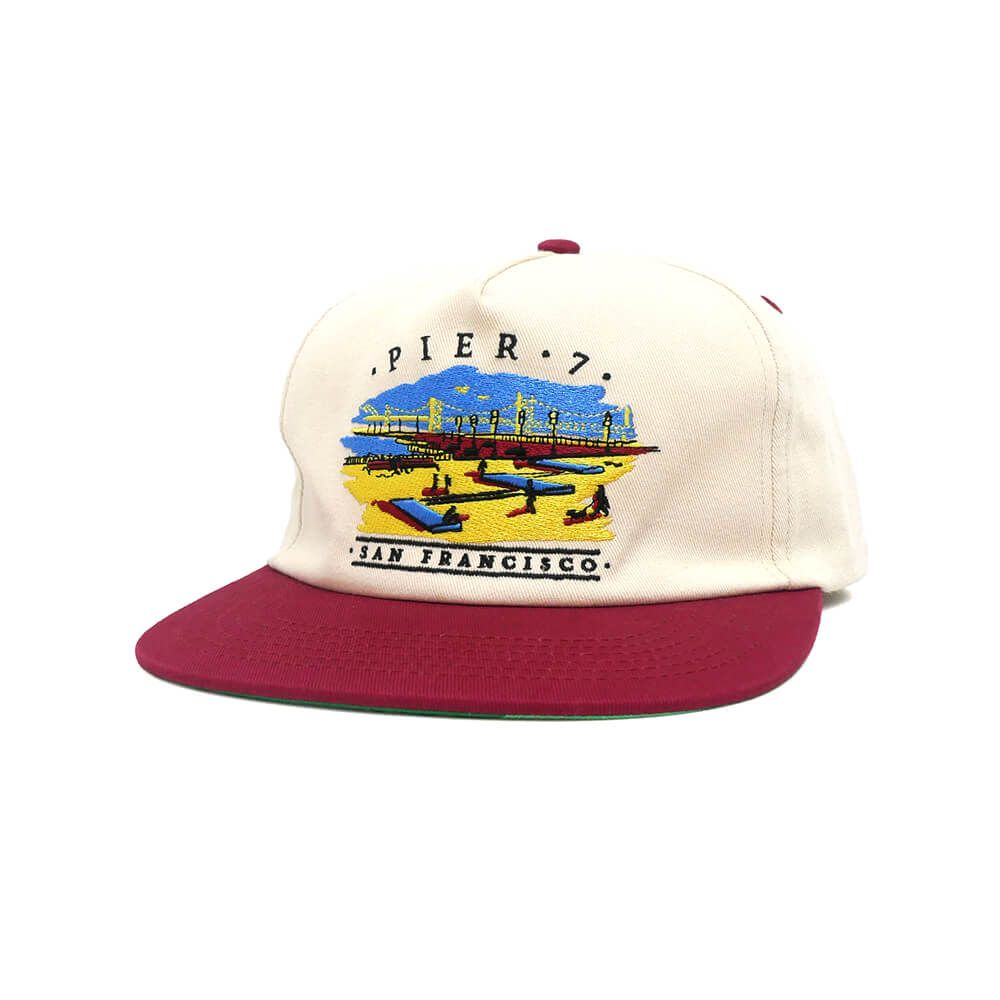 REAL CAP リアル キャップ PIER 7 SNAPBACK NATURAL/WINE
