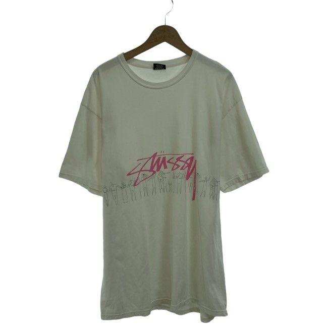 【中古】　STUSSY　Tシャツ　半袖　カットソー　トップス　クルーネック　ロゴT　ブランドロゴ　両面プリント　オーバーサイズ　ストリート　古着　/1100