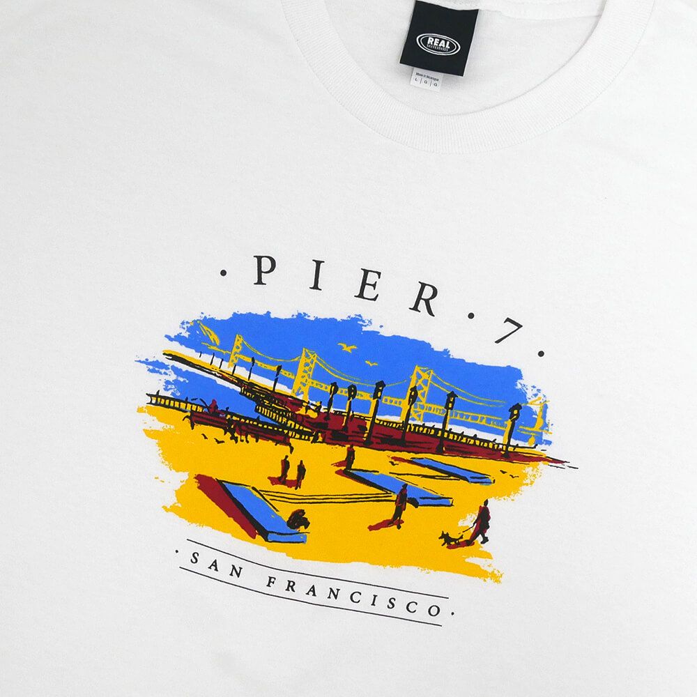 REAL T-SHIRT リアル Tシャツ PIER 7 WHITE スケートボード スケボー
