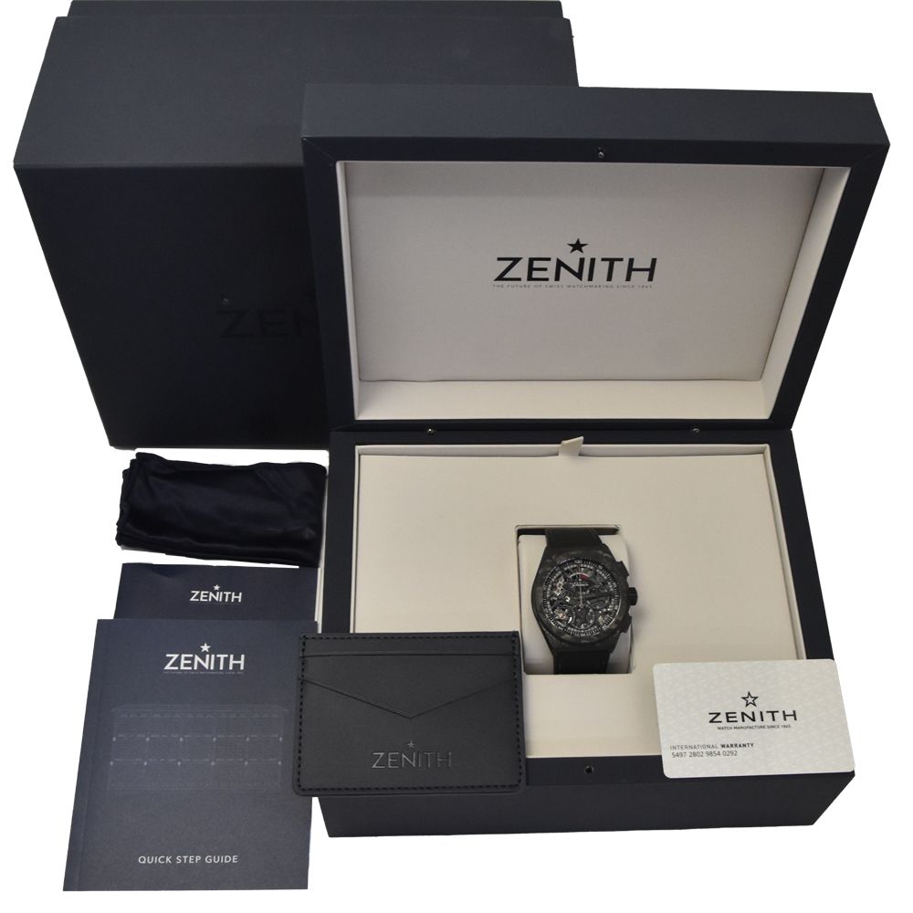 ゼニス ZENITH 10.9000.9004/96.R921 デファイ エルプリメロ21 ブラック 自動巻き メンズ 美品 箱・保証書付き 腕時計 I#147939