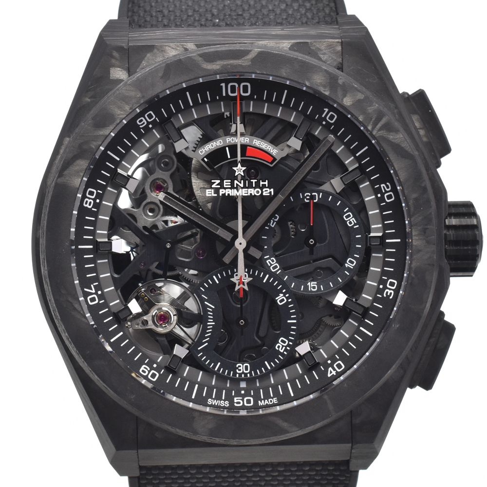ゼニス ZENITH 10.9000.9004/96.R921 デファイ エルプリメロ21 ブラック 自動巻き メンズ 美品 箱・保証書付き 腕時計 I#147939