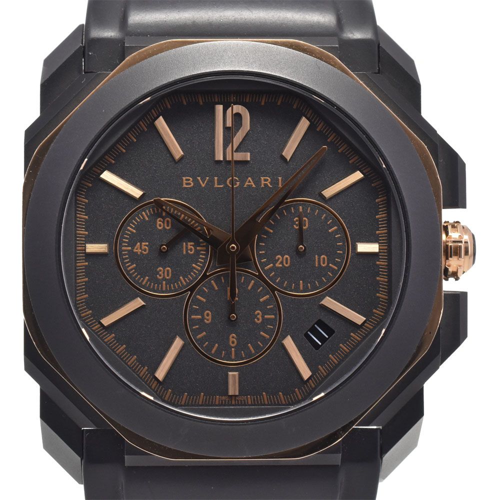 ブルガリ BVLGARI BGOP41SGCH オクト オリジナーレ ウルトラネロ クロノグラフ 自動巻き メンズ 良品 箱・保証書付き 腕時計 I#147797 350,820円