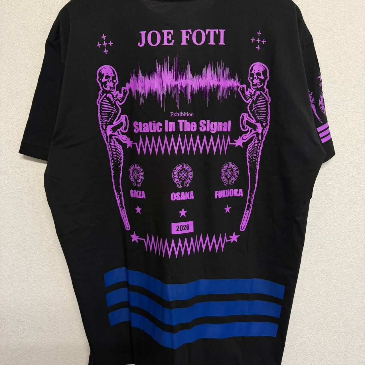 CHROME HEARTS JOE FOTI クロムハーツ フォッティ コラボ 2026 黒 ブラック 青 ブルー 紫 パープル 半袖 Tシャツ トップス メンズ レディース XLサイズ 新品未使用 2507