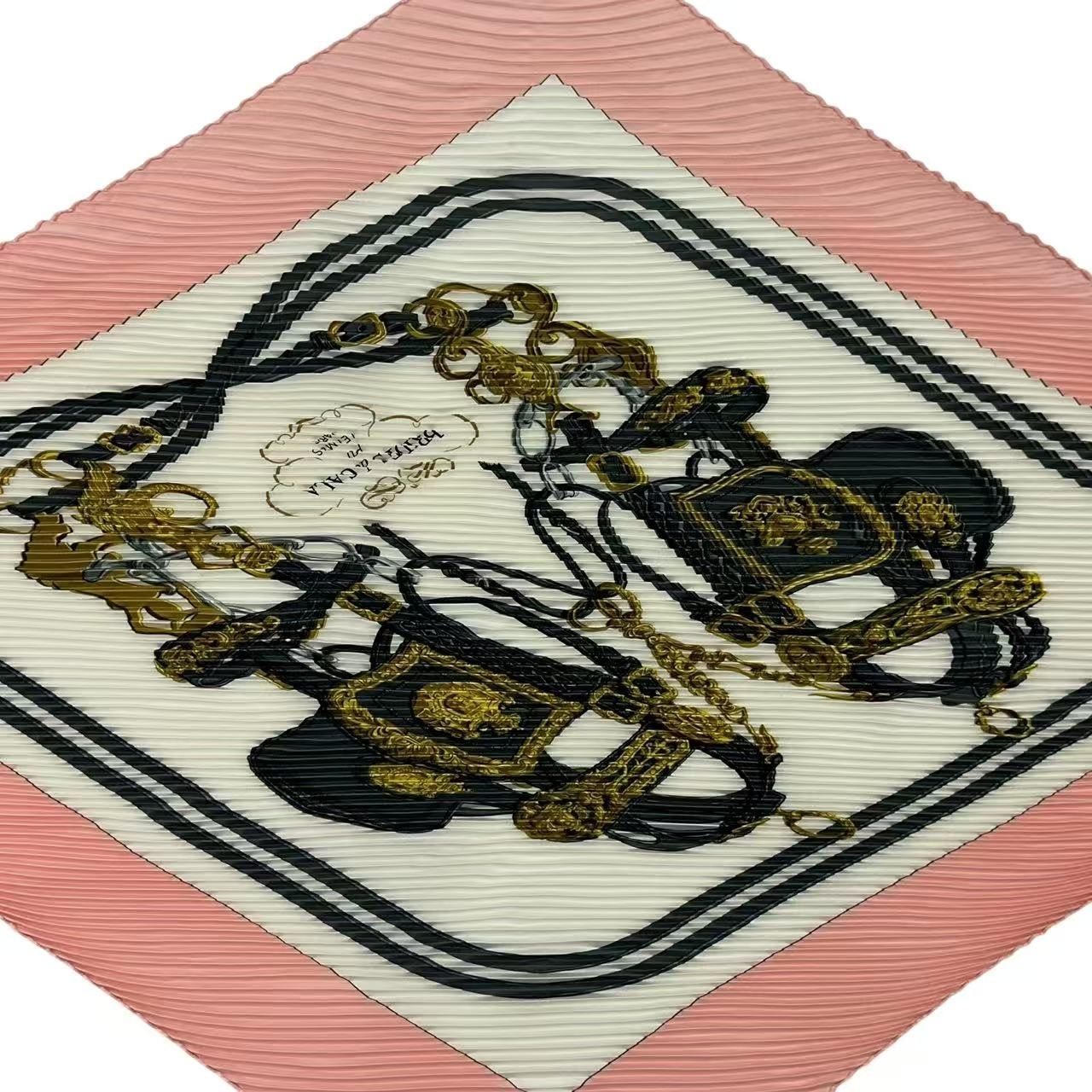 極美品 HERMES エルメス スカーフ プリーツ シルク Brides de Gala