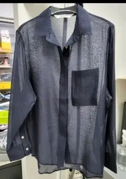 (新品)ザディグ・エ・ヴォルテール SANDRO シースルー シャツ ネイビー free 55 88