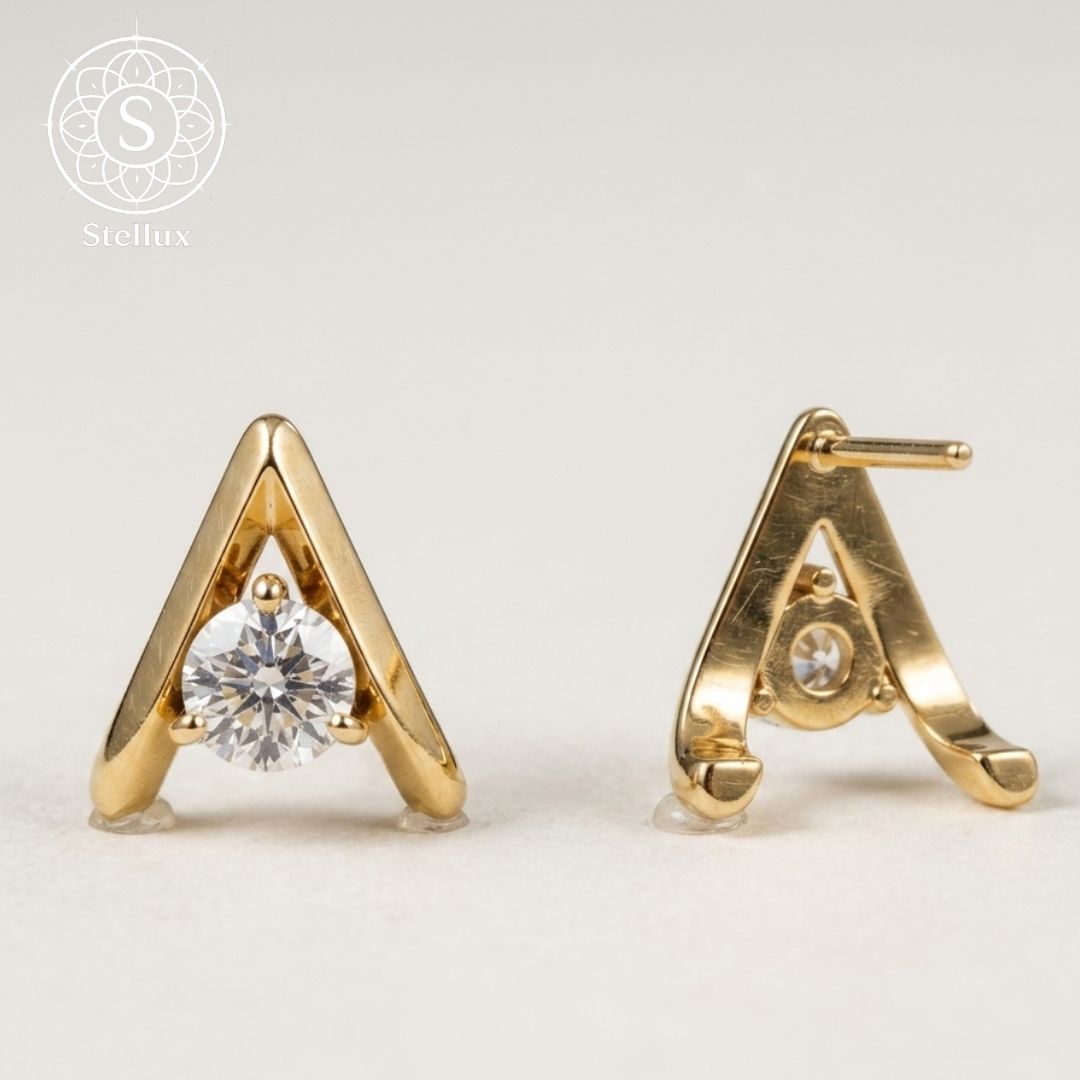 敏感肌に優しい14K無垢】モアサナイト・ピアス/片耳0.3ct/14金刻印