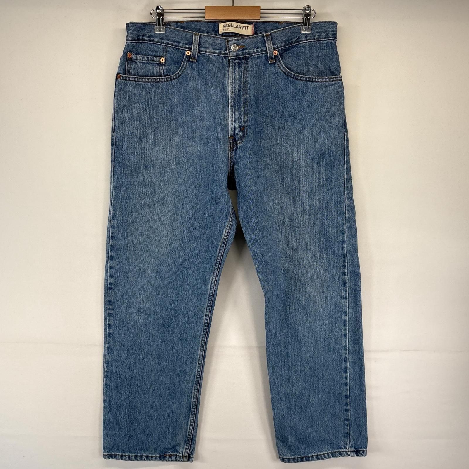 古着 リーバイス Levi's デニム パンツ 505 ジッパーフライ ジーパン 5ポケット テーパード W38xL30 ブルー系 メンズ
