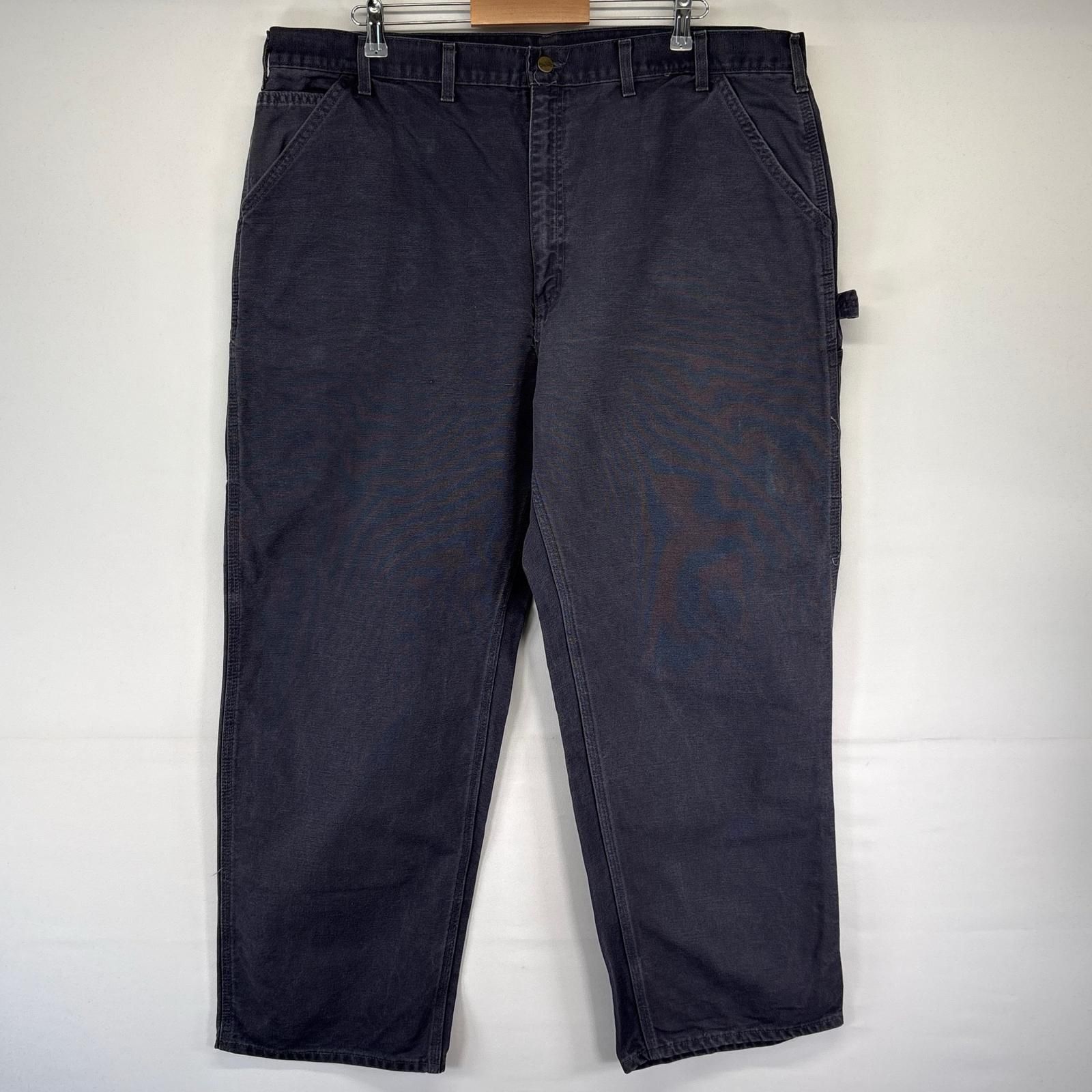 古着 カーハート Carhartt USA製 ダック パンツ ペインター 大きいサイズ ワンポロゴ ハンマーループ ワーク 44x30 グレー系 メンズ