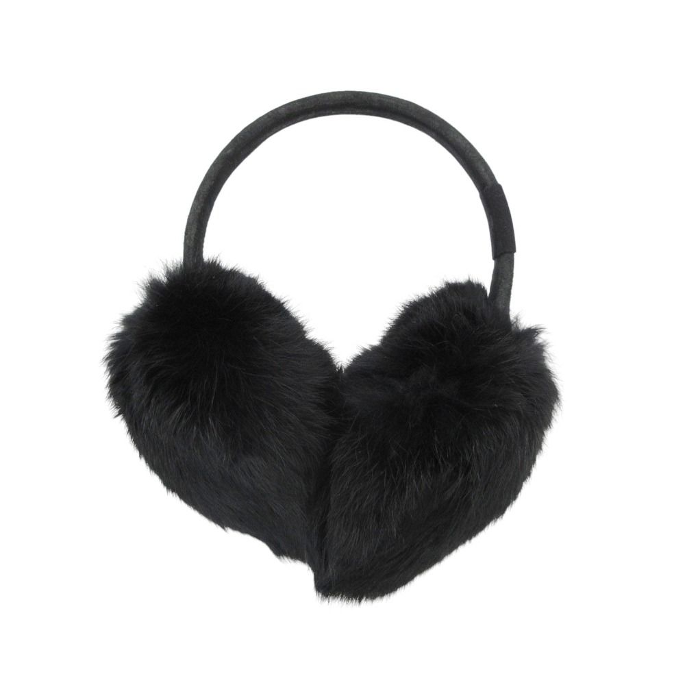 Emporio Armani エンポリオ・アルマーニ EA7 イヤーマフ ファー 耳当て イヤーマフラー 防寒 ブラック レディース 【中古】