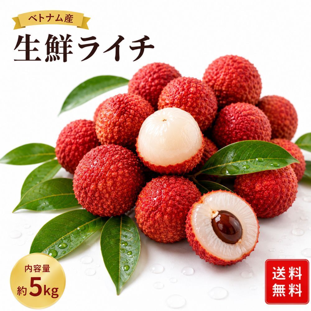 ベトナム生産ライチ 5KG 5月17日-5月20日発送予定 ベトナム産生鮮ライチ 5kg 送料無料＊フレッシュ＊ - メルカリ
