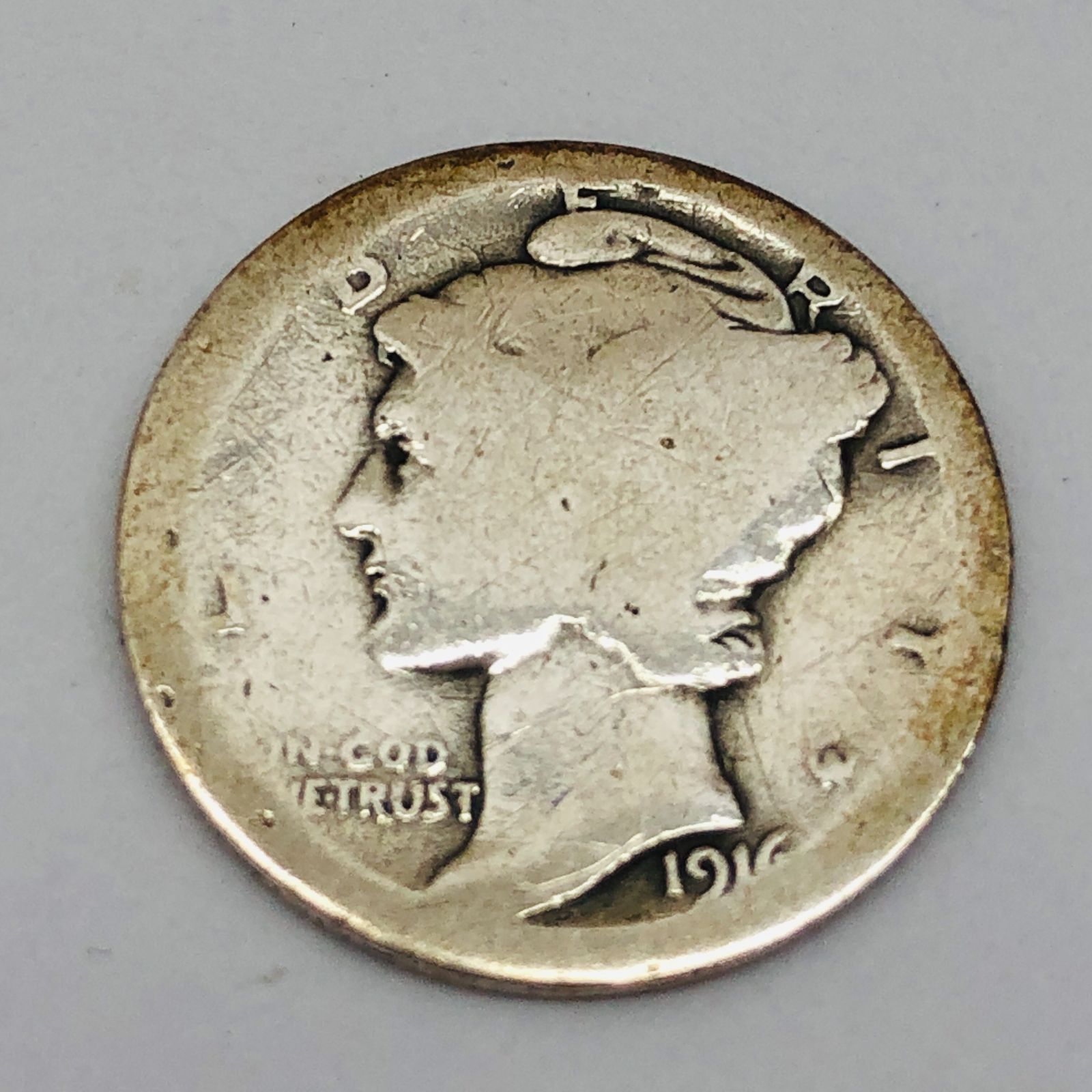 コレクター品 マーキュリー・ダイム 10セント 1ダイム レア年号 1916年