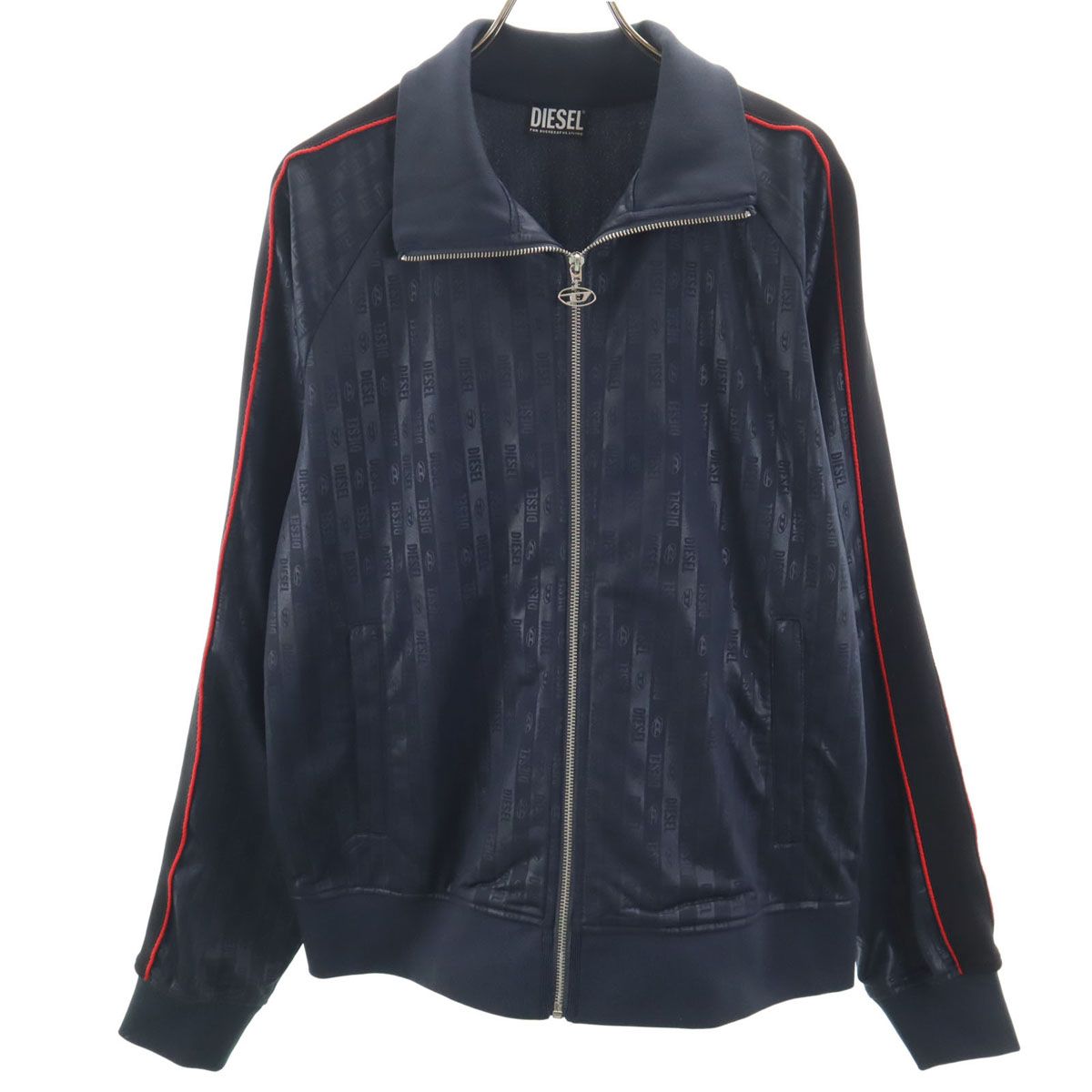 DIESEL ディーゼル 総ロゴ トラックジャケット XL ネイビー ジャージ メンズ 古着