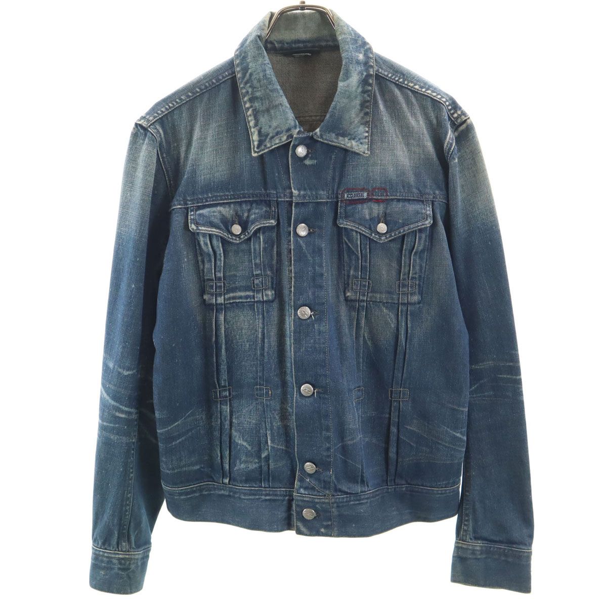 DIESEL ディーゼル イタリア製 デニムジャケット M ウォッシュブルー ジージャン トラッカー メンズ 古着 4,743円
