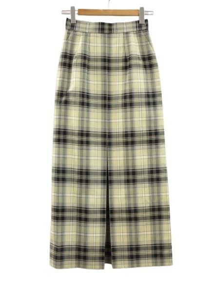 ダブルスタンダードクロージング ダブスタ DOUBLE STANDARD CLOTHING チェック柄 フレアスカート ロング 36 ベージュ系 ボトムス