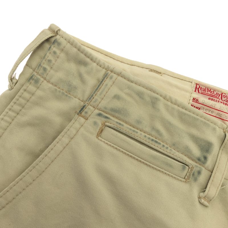 中古】REAL McCOYS GREAT ESCAPE Steve Mcqueen 大脱走 チノパンツ W32 中古】REAL McCOYS GREAT ESCAPE Steve Mcqueen 大脱走 チノパンツ W32