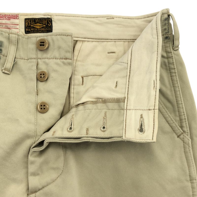 中古】REAL McCOYS GREAT ESCAPE Steve Mcqueen 大脱走 チノパンツ W32